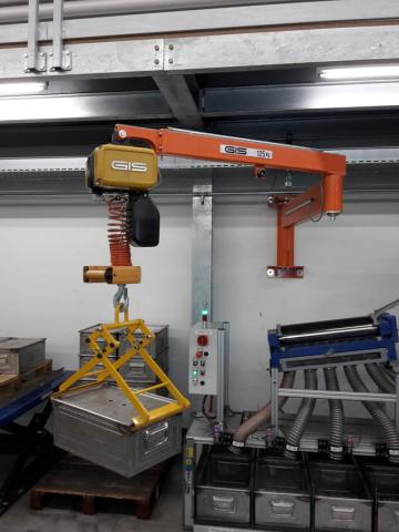 zwenkkraan, zwenkkranen, GIS, teleflex, Wandkraan GWD-TR Stalen buisprofiel, wandkraan, GISKB