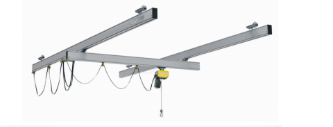 Licht kraansysteem, Kraansysteem GISKB aluminium, hangkraan, hangbaansysteem, GIS, teleflex