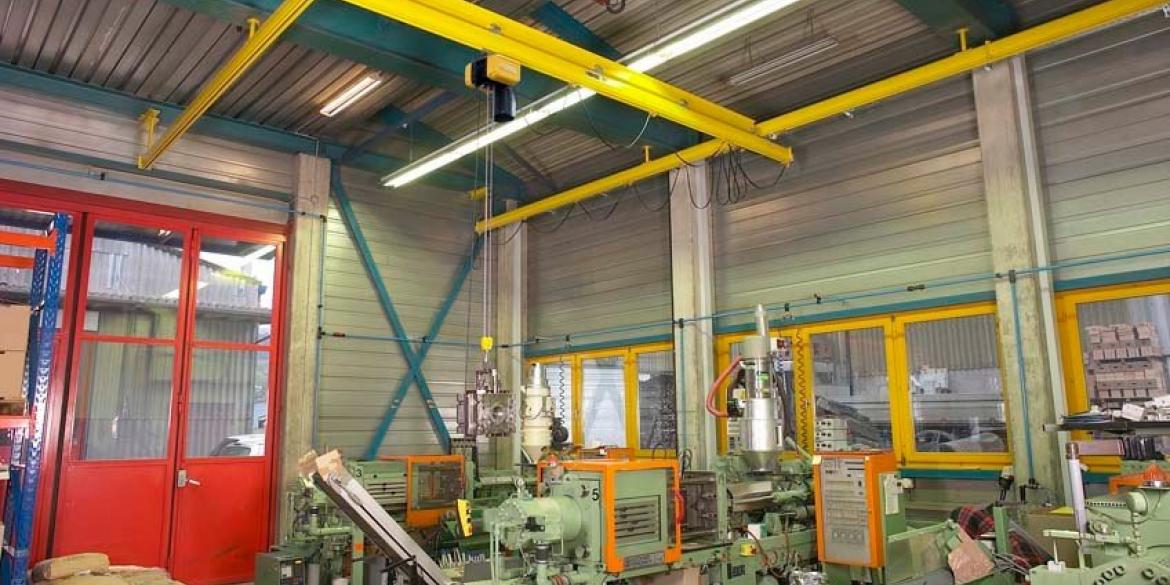 Licht kraansysteem, Hangkraan GISKB staal met enkele brug, hangkraan, hangbaansysteem, GIS, teleflex