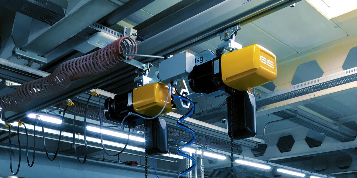 Synchroontakel, Kettingtakel, elektrische kettingtakel, GIS, gis takel, GPS, synchroon takel